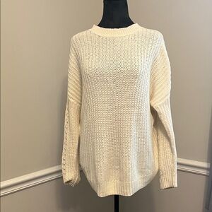 American Eagle Outfitters Cream Knit Sweater